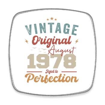Août 1978 Vintage Vintage Anniversaire Rétro - Magnet carré - blanc - Devant