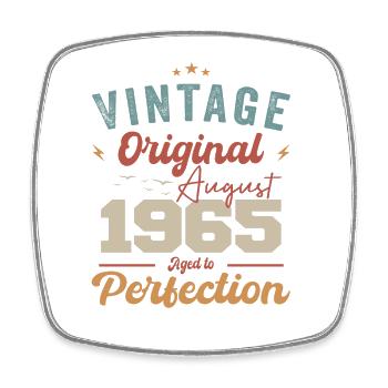 August 1965 Vintage Vintage Birthday Retro - Square fridge magnet - white - Front