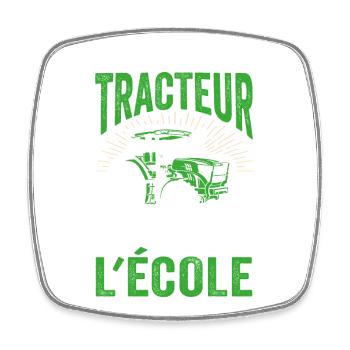 Idée Cadeau Tracteur Fermier Agriculteur Drôle - Magnet carré - blanc - Devant