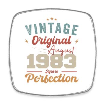 August 1983 Vintage Vintage Birthday Retro - Square fridge magnet - white - Front