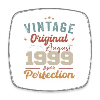 August 1999 Vintage Jahrgang Geburtstag Retro - Viereckiger Kühlschrankmagnet - Weiß - Vorne