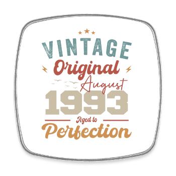 Août 1993 Vintage Vintage Anniversaire Rétro - Magnet carré - blanc - Devant