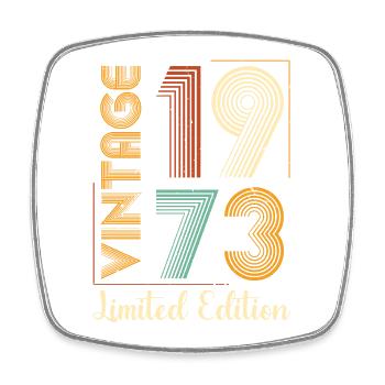 Orange und Grün Retro Ziffern Design - Viereckiger Kühlschrankmagnet - Weiß - Vorne