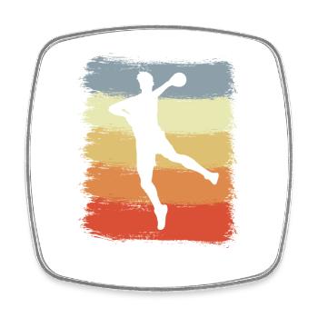 Handball pour enfants - Magnet carré - blanc - Devant
