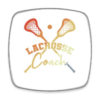 Lacrosse Trainer - Square fridge magnet - white - Front