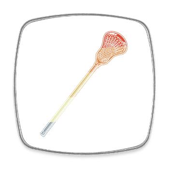 Lacrosse Stick Sketch - Square fridge magnet - white - Front