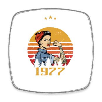 Août 1977 Retro Vintage Anniversaire Août 1977 - Magnet carré - blanc - Devant