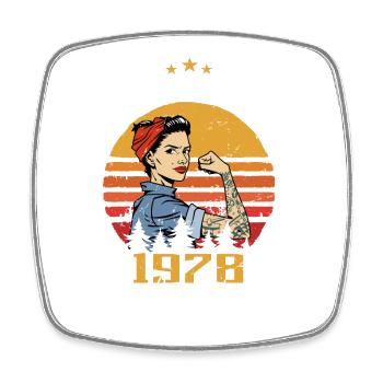 Août 1978 Retro Vintage Anniversaire Août 1978 - Magnet carré - blanc - Devant