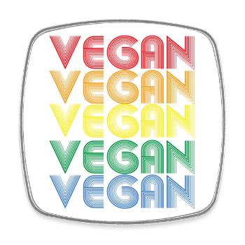 Regenbogen VEGAN Statement - Viereckiger Kühlschrankmagnet - Weiß - Vorne