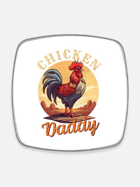 Royal Welsh with Rooster's Head - Square fridge magnet - white