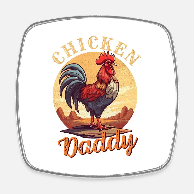 Royal Welsh with Rooster's Head - Square fridge magnet - white