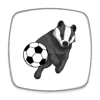Dachs Fußballspieler Fußball - Viereckiger Kühlschrankmagnet - Weiß - Vorne