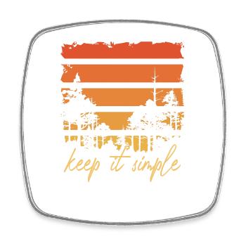 Keep It Simple Zelt Camping Natur Berge Minimalist - Viereckiger Kühlschrankmagnet - Weiß - Vorne