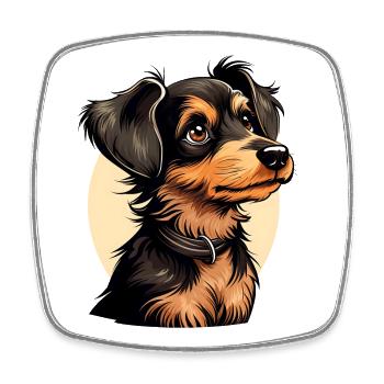 Niedliches Hundedesign / Fröhliches Design - Haustier - Viereckiger Kühlschrankmagnet - Weiß - Vorne