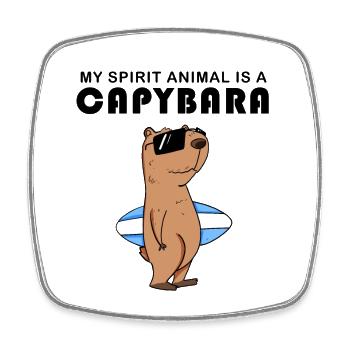 Capybara Wasserschwein Capybaras - Square fridge magnet - white - Front