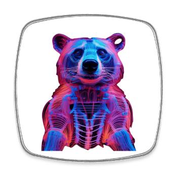 Neon-Hirschkäfer Design - Viereckiger Kühlschrankmagnet - Weiß - Vorne