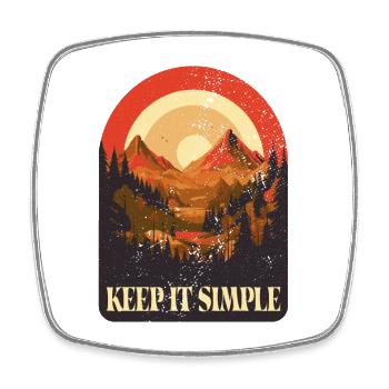 Keep It Simple Zelt Camping Natur Berge Minimalist - Viereckiger Kühlschrankmagnet - Weiß - Vorne