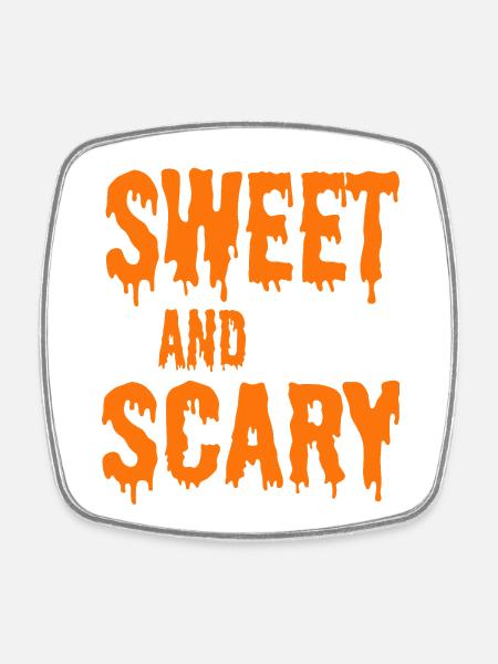 sweet and spooky - Square fridge magnet - white