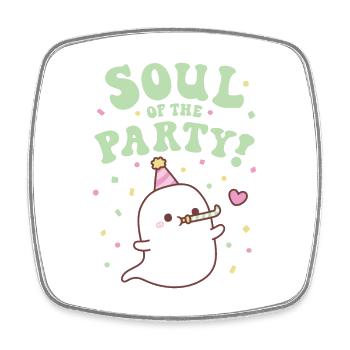 Cute Ghost Soul OF The Party Funny Pun - Square fridge magnet - white - Front