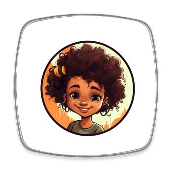 Lebendige Comic-Charakter Illustration - Viereckiger Kühlschrankmagnet - Weiß - Vorne