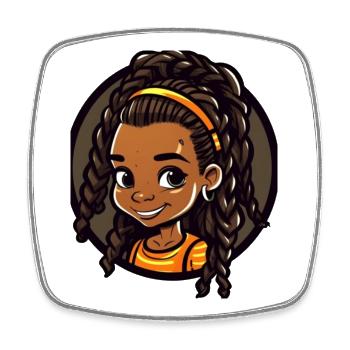 Vivid Child Portrait Illustration - Square fridge magnet - white - Front