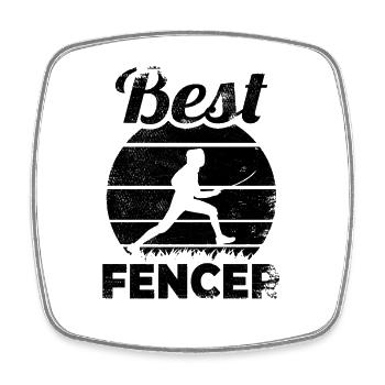 Best fencer - Square fridge magnet - white - Front