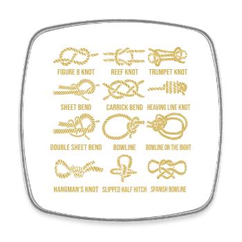 Sailing, sailboat, sailing knots, knotting - Square fridge magnet - white - Front