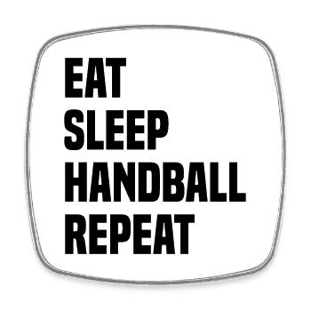 Eat Sleep Handball Repeat - Square fridge magnet - white - Front
