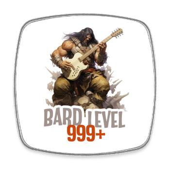 Barde Niveau 999 – Conception de RPG Metal Ork - Magnet carré - blanc - Devant