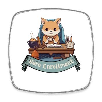 Héros, inscrivez-vous ici – RPG Design - Magnet carré - blanc - Devant