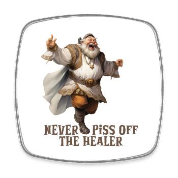 Never Stop the Healer – Funny RPG Design - Viereckiger Kühlschrankmagnet - Weiß - Vorne