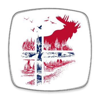 NORWAY MOOSE - Square fridge magnet - white - Front