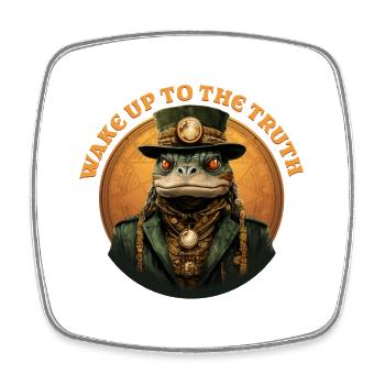 Steampunk Frog erweckt die Wahrheit - Viereckiger Kühlschrankmagnet - Weiß - Vorne