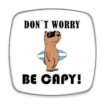 Capybara Wasserschwein Capybaras - Square fridge magnet - white - Front