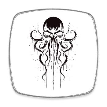 Octopus Squid Animal Tattoo Gothpunk - Square fridge magnet - white - Front