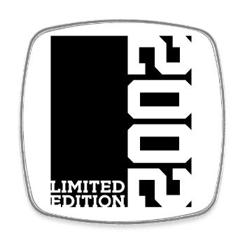 LIMITED EDITION 2002 24TH BIRTHDAY - Square fridge magnet - white - Front