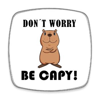 Capybara Tier Niedlich - Viereckiger Kühlschrankmagnet - Weiß - Vorne