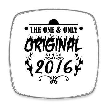 2016 - Year of construction 2016 - Year 2016 - Square fridge magnet - white - Front