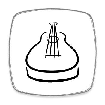Ukulele Skizze - Viereckiger Kühlschrankmagnet - Weiß - Vorne