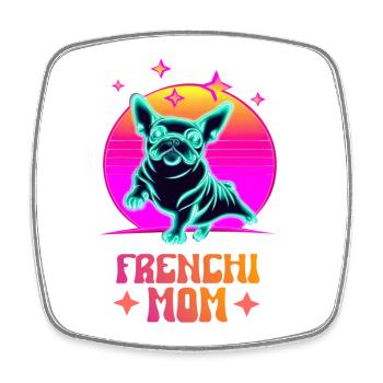 Frenchie Mom - Viereckiger Kühlschrankmagnet - Weiß - Vorne