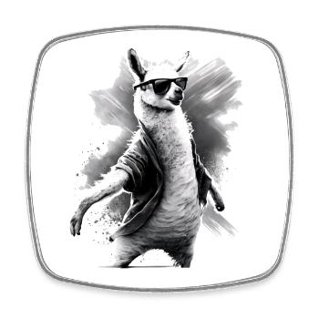 Dancing Llama Llamas Alpaca Animal Gift Idea - Square fridge magnet - white - Front