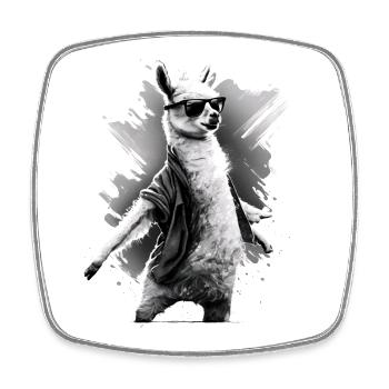 Dancing Llama Llamas Alpaca Animal Gift Idea - Square fridge magnet - white - Front