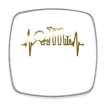 Singapore Skyline Heartbeat Asia I Love Singapore - Square fridge magnet - white - Front