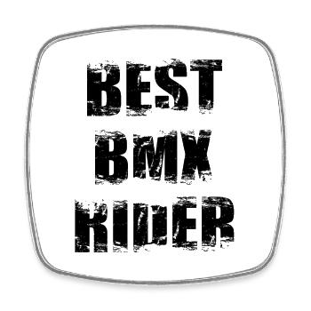 Meilleur coureur de BMX - Magnet carré - blanc - Devant