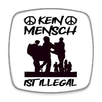 Kein Mensch ist Illegal! - Viereckiger Kühlschrankmagnet - Weiß - Vorne