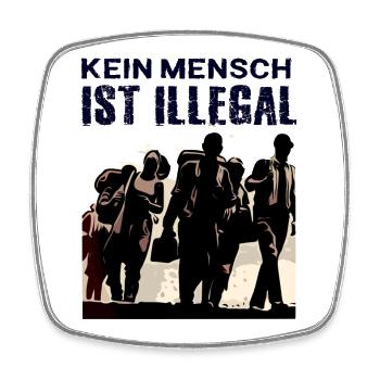 Kein Mensch ist illegal Demokratie Europa - Viereckiger Kühlschrankmagnet - Weiß - Vorne
