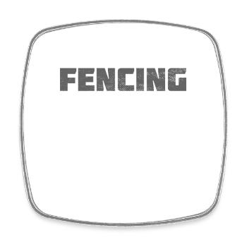 Fencing - Square fridge magnet - white - Front