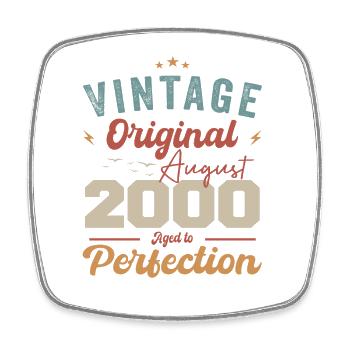 August 2000 Vintage Vintage Birthday Retro - Square fridge magnet - white - Front