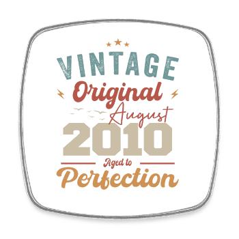 Août 2010 Vintage Vintage Anniversaire Rétro - Magnet carré - blanc - Devant
