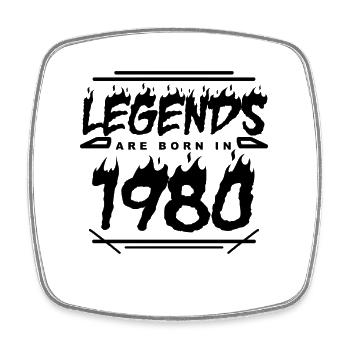 Legend 1980 - Born 1980 - Built in 1980 - Square fridge magnet - white - Front